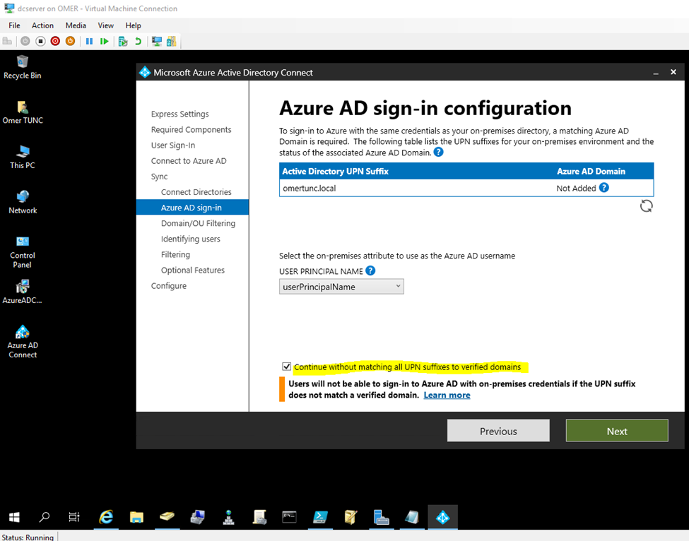 Install And Configure Azure Ad Connect To Sync On Premises Ad Users Onur Omer Tunc